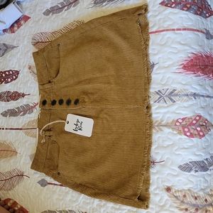 NEW skirt with tags, mini, brown corduroy sz5